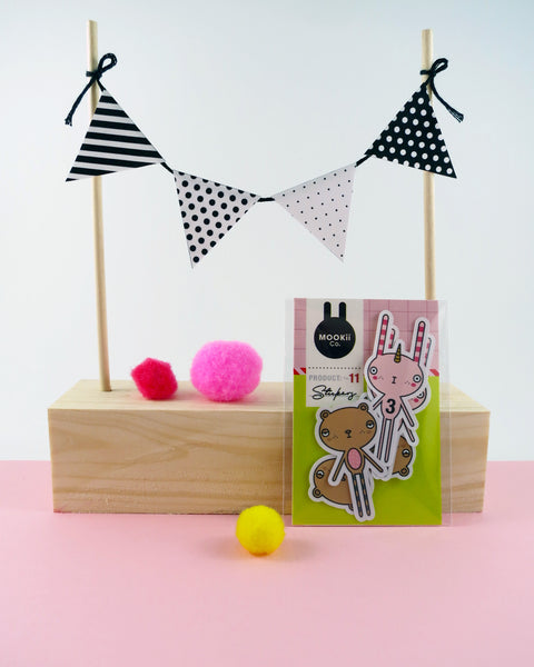 MOOKii BUNNYCORN & BRUNO BEAR STICKER SET