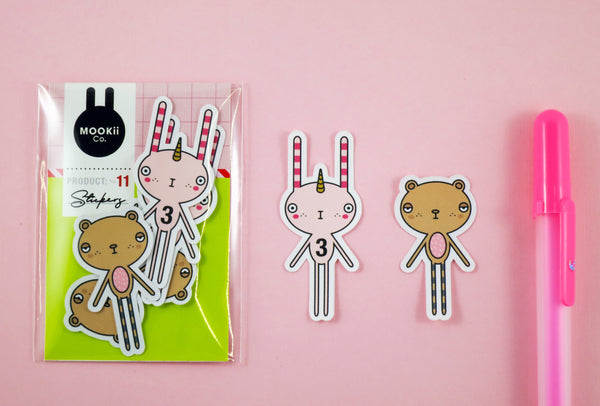MOOKii BUNNYCORN & BRUNO BEAR STICKER SET