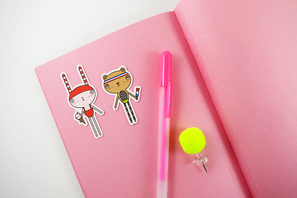 BEACH MOOKii BUNNY & BRUNO BEAR STICKER SET