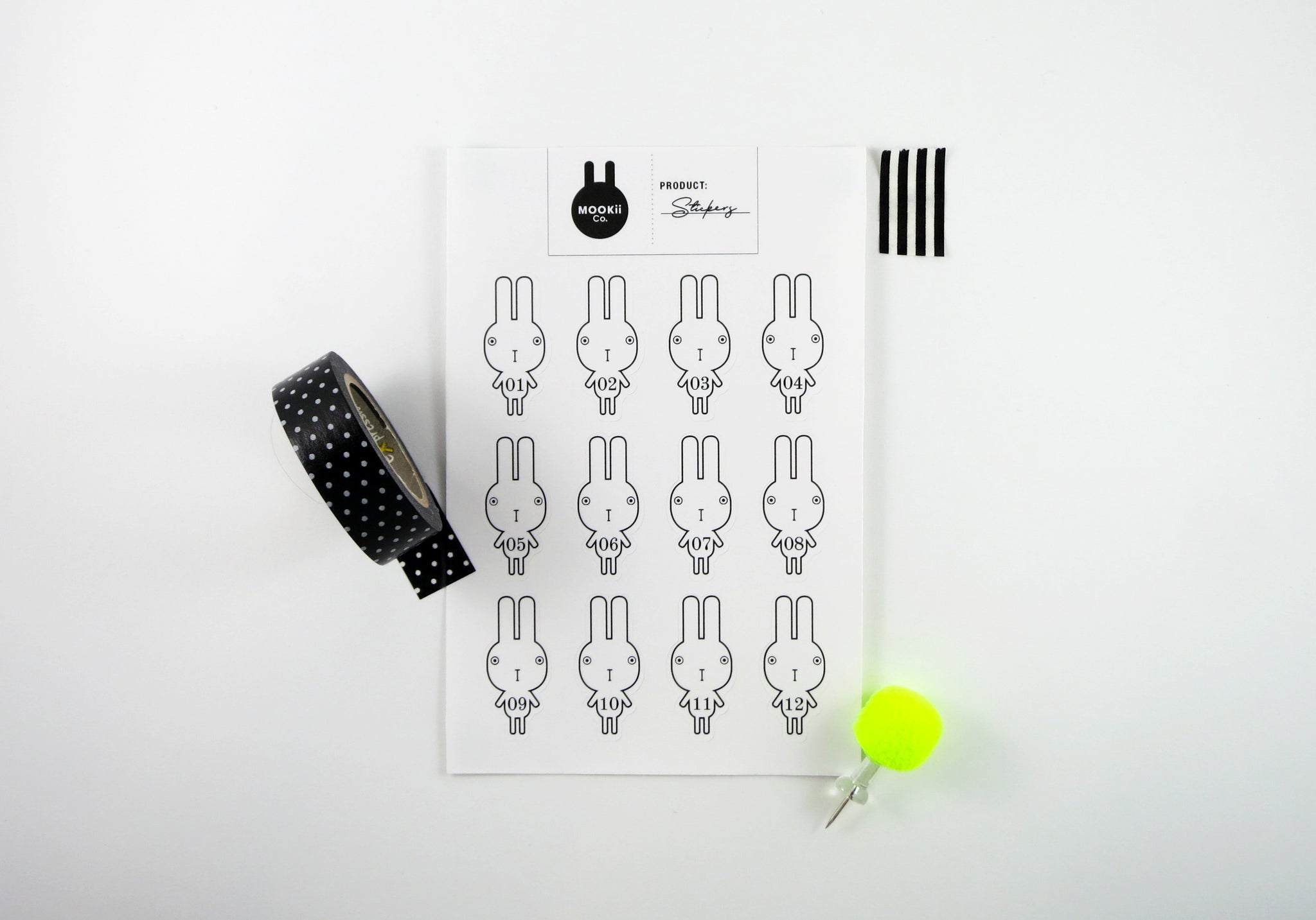 NUMBER BUNNY STICKER SHEETS