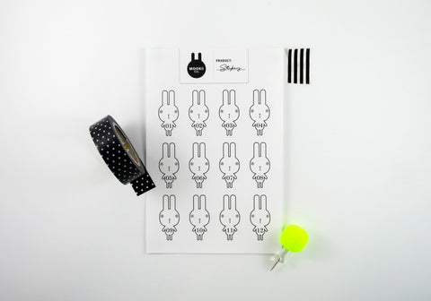 NUMBER BUNNY STICKER SHEETS